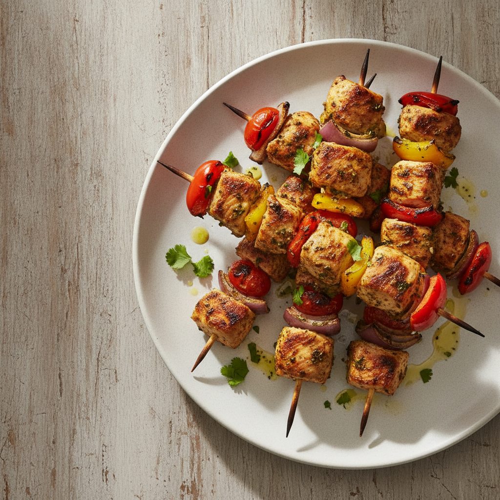 Marokkaanse kipspiesjes met chermoula en paprika